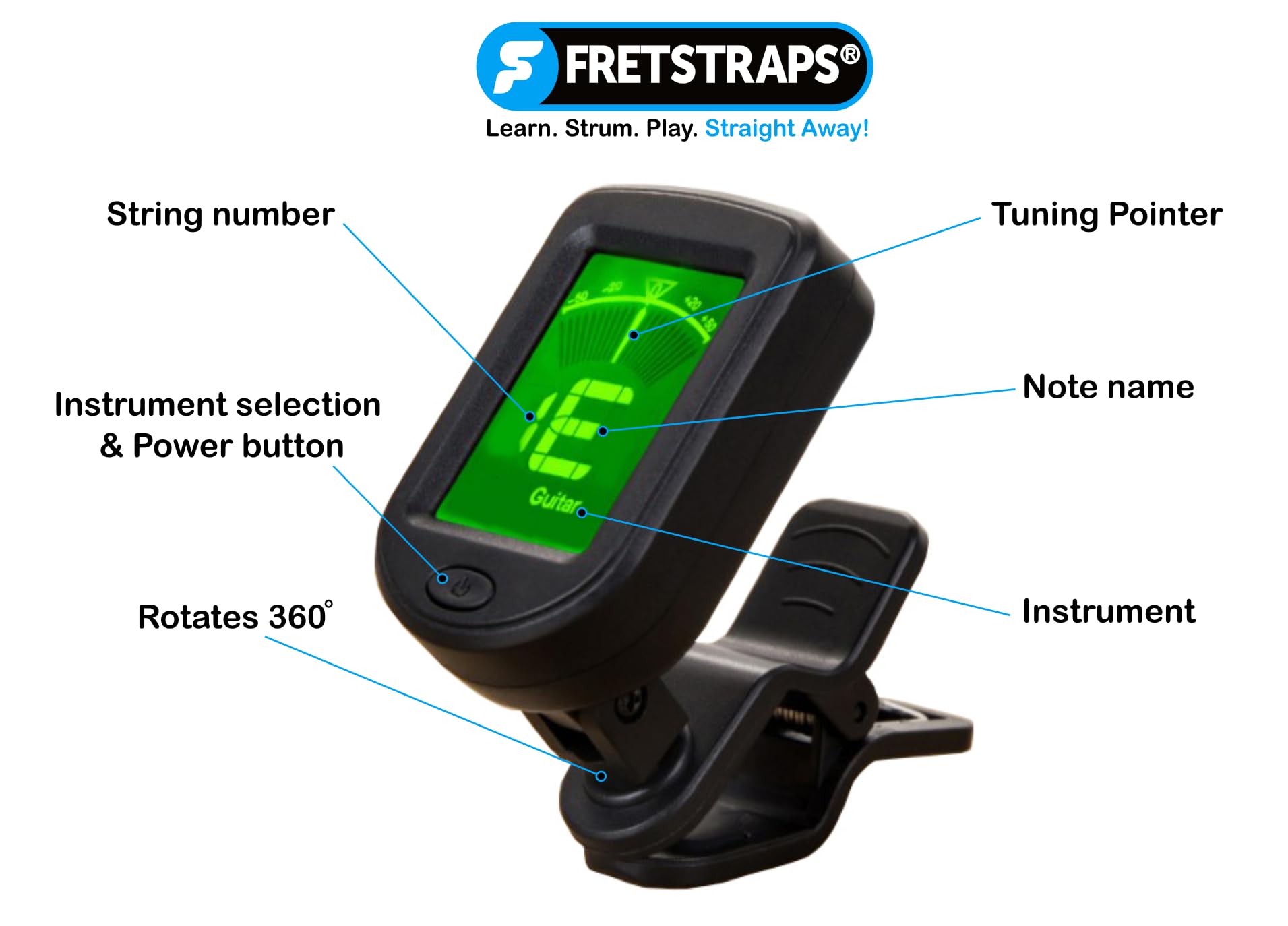 Fretstraps Clip-On Tuner